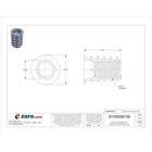 Hex Drive Threaded Insert  3 8 -16 Int Thrd Sz  51 64 In L  39 64 In Dia   Zinc 