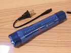 Police Stun Gun High Power Blue Heavy Duty Metal Rechargeable Flashlight Long 7   