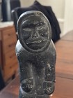 Alaska Inuit Soapstone Carved Figure 7 5 Signed Vintage