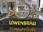 Vintage Lowenbrau Beer Sign Bar Clock Lighted Breweriana Display Works
