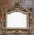 Antique 19th C  Large Gilt Painting Frame Firemen Firefighter Designs Museum