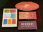 Vtg Sewing Machine Attachments Lot Buttonholer Parts Boxes Singer Greist Usa