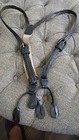 Leather Suspenders Black Braided Full Grain Leather