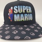 Youth Super Mario Hat Snapback Nintendo Black Gray Bros Video Games Logo Boys
