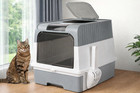 Extra Large Enclosed Cat Litter Box Xl Covered Hooded W  Scoop Anti-splash High
