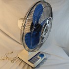 Vintage 80   s Kh-602 Table Fan 16    Oscillating 3-speed  blue  Working - Rare 