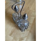 Traex Glass Oil And Vinegar Cruet Set With Chrome Wire Caddy 68020j Clear 3pc