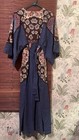 Vtg    76 Magnolia Sanfransisco Lil House On The Prairie Dress Blue  8p