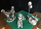 3 Uniquely Different Michael Ricker Pewter Figurines - Signed