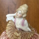 German Porcelain Half Doll Pin Cushion Boudoir Doll Complete  Ships Free
