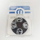  Mopar Silver Black Jeep Logo Valve Stem Caps - Set Of 4