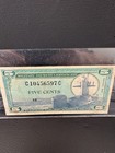   5 Five Cents Series 681 Mpc Military Payment Certificate - Free Us Shipping