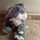 Russ Berrie Rabbit Plush Lop Ear Grey Pink Lovey Soft Cuddle Toy Bouncy Jr