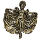 Antique Solid Brass Art Nouveau Elegant Lady Ashtray Decorative Collectible