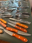 Lot Of 100  Vintage Mismatched Stainless Silverware Flatware Spoons Forks Knives