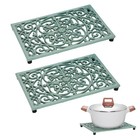 Heat Resistant Cast Iron Trivet Set - 2 Pcs For Hot Pots   Pans  Kitchen Essenti