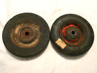 2 Vtg 5 1 2  Hard Rubber   Steel Wheel  Wagon  Tricycle   Scooter  Push Cart