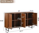 Mid-century Modern Walnut Sideboard Buffet Cabinet  Multi-purpose Credenza  