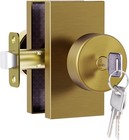 Front Door Door Lock W  Key   4 Matching Dummy Interior Door Knobs Antique Brass