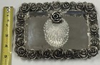 Vintage Silverplate Mirrored Tray With Perfume Bottle
