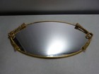 Vintage Hollywood Regency Rope   Tassel 2 Piece Vanity Gold Brass Mirror   Tray