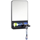  Fogless Shower Mirror  Anti-fog With Razor Holder  Suction Shaving Dark Black