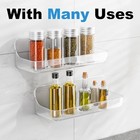 2 Pack Adhesive Shower Caddy No Drill Acrylic Bathroom Shelf Organizer