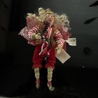Christmas Pixie Elf Fairy Posable Figurine Ornament 8    Tall Glittery Wings Nos
