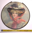 Antique Victorian Gibson Girl Lithograph Portrait Chimney Flue Cover