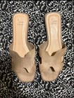 A New Day Women s Beige Solid Slide Sandals Open Toe Slip On Casual Size 7