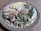 Vintage But New Pink Flamingo Stepping Stones Wall Art 3-d Round Tropical Beach