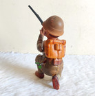 1930s Vintage Celluloid Army Soldier Firing Windup Toy Japan Collectible Toy568