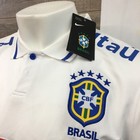 New  Nike Brazil National Team Cbf Soccer Polo Shirt Men s Large White Dri-fit