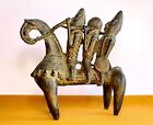 Kotoko Equestrian Bronze   Horse With Three Riders   Chad  C  Africa  Mid 20th C