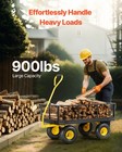 Steel Garden Cart 900lb Capacity Heavy Duty Yard Wagon Utility Cart 10in Tires