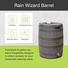 Good Ideas Rw50 Rain Wizard 50 Gallon Plastic Rain Barrel Water Collector  Oak