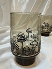 Retro Libbey Smoke Brown Mushroom Drinking Glass Vintage Set 4 4 75    Tall