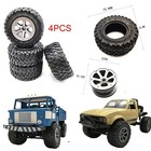 4pcs Upgrade Rubber Tire Wheels Tyre Parts For Wpl B14 C24 1 16 Rc Car Truck