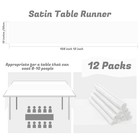 12-pack 12x108  White Satin Silk Table Runner For Wedding Banquet Party
