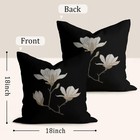 Magnolia Floral Throw Pillow Covers 18x18 Inch  Set Of 2 Vintage Floral White   