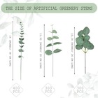Giegxin 1000 Pcs 3 Kinds Mixed Artificial Eucalyptus Leaves Stems Silver Dollar