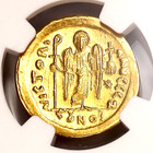 Justinian I Gold Av Solidus Byzantine Empire 527-565 Ad Certified Ngc Au