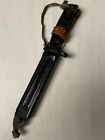 Yugoslavian Black Bayonet With Leather Frog Wrist Band And Scabbard  