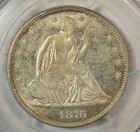1876 Seated Half Dollar  Pcgs Au58