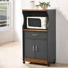 Hodedah Microwave Cart W one Drawer Two Doors And Shelf Storage  Grey-oak