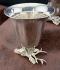 Vintage Silver Plated  stirrup Cups  With Stag Motif - In The Style Of Gucci