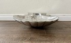 Vintage Sea She   ll Shaped Serving Bowl Silver Color Made In Mexico 12 13 Inches