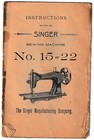 Singer 15-22 Sewing Machine Instructions Manual - Wire Bound - Tough Covers