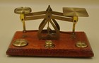 Vintage British Brass   Wood Letter   Scale   Balance Scale
