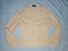 Pendleton Blazer 3 Button Cinch Waist Stretch Fitted Tan Woman s 4